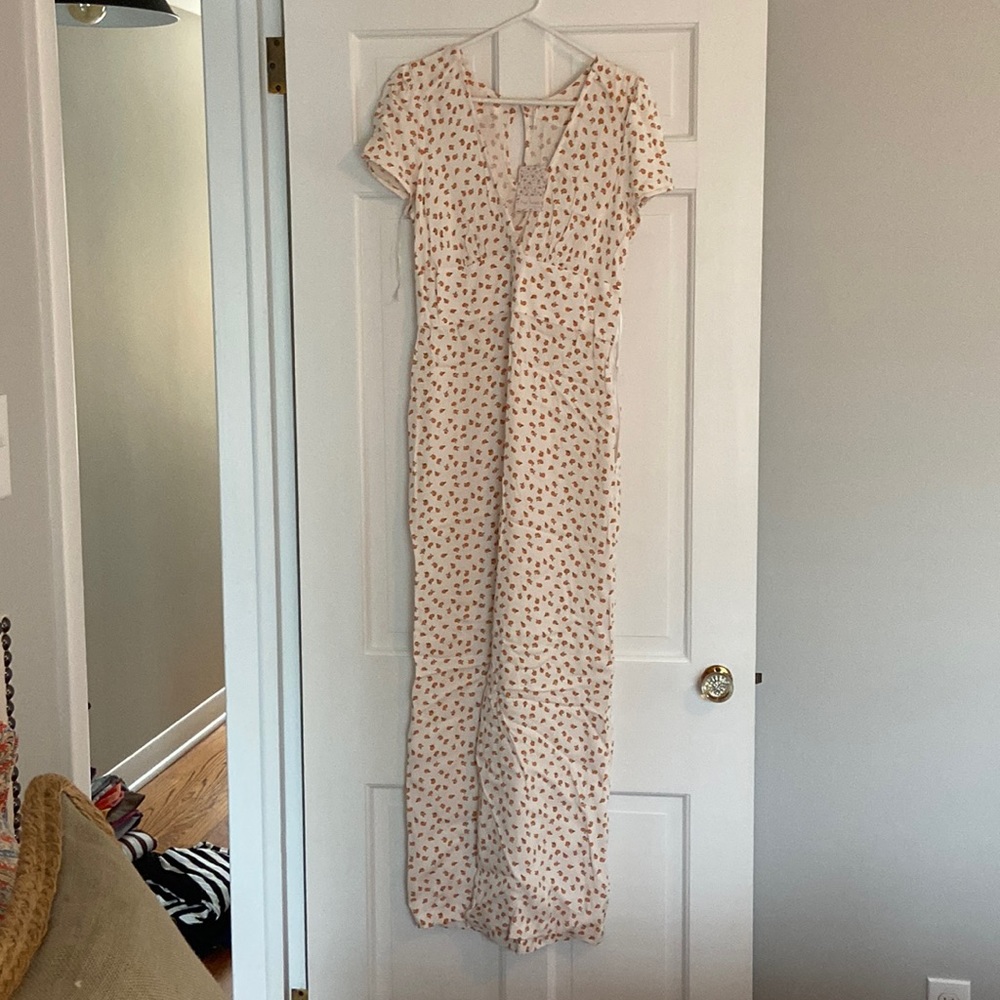 Free People V-neck Cap Sleeve Jumpsuit